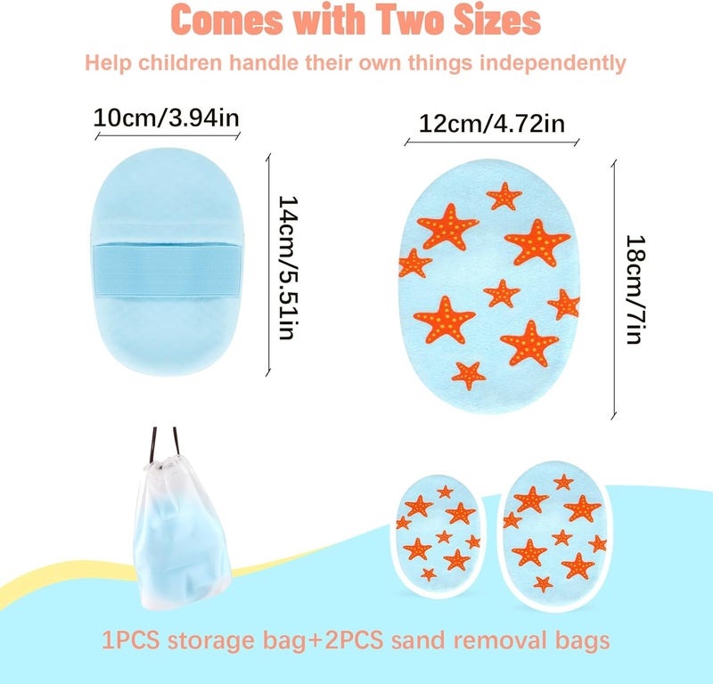 Blublu Park 2Pcs Sand Remover for Beach Kids and Adults, Baby Powder Sand Removal Bag, Baby Beach Essentials for Vacation,Skin-Friendly, Beaches Accessories, Must Haves, Gifts for Family - Image 3